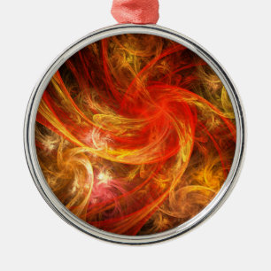 Firestorm Nova Abstrakt Art Round Ornament Aus Metall