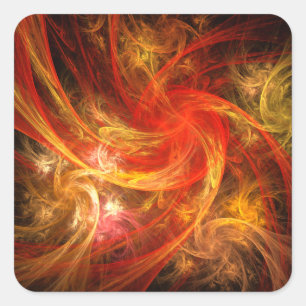 Firestorm Nova Abstrakt Art Square Sticker