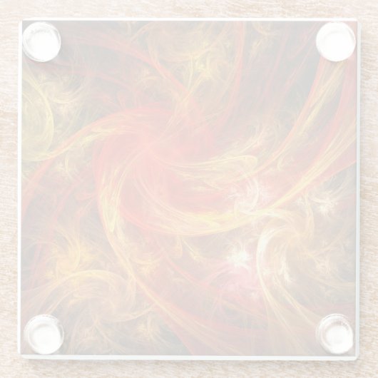 Firestorm Nova Abstrakte Kunst Glasuntersetzer (Rückseite)