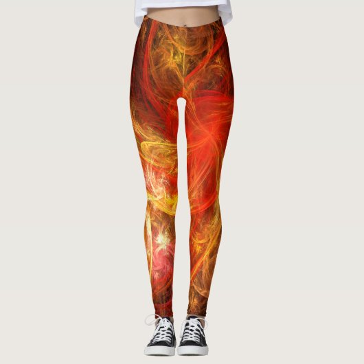 Firestorm Nova Abstrakte Kunst Leggings (Vorderseite)