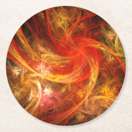 Firestorm Nova Abstrakte Kunst Rechteckiger Pappuntersetzer