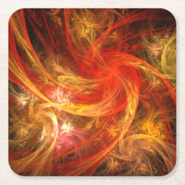 Firestorm Nova Abstrakte Kunst Rechteckiger Pappuntersetzer