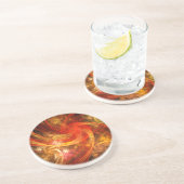 Firestorm Nova Abstrakte Kunst Sandstone Untersetz Getränkeuntersetzer (Seite)