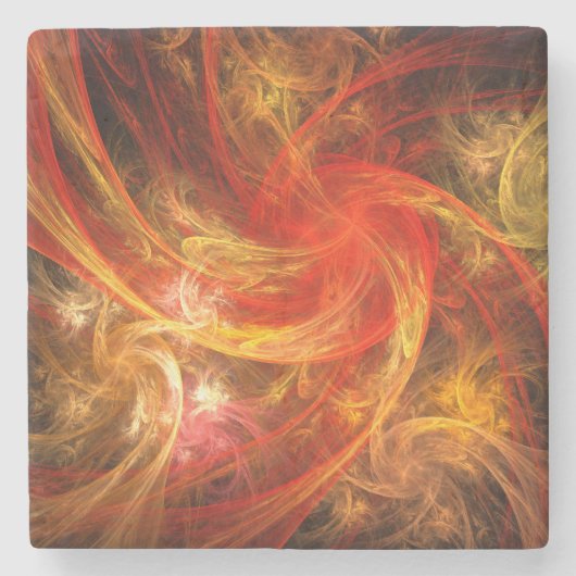 Firestorm Nova Abstrakte Kunst Steinuntersetzer (Vorderseite)