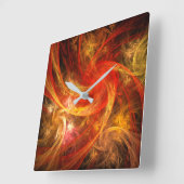 Firestorm Nova Abstrakter Kunstplatz Quadratische Wanduhr (Winkel)