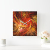 Firestorm Nova Abstrakter Kunstplatz Quadratische Wanduhr (Zuhause)