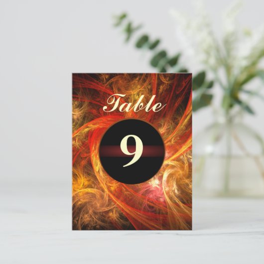 Firestorm Tischnummer Postkarte (Stehend Vorderseite)