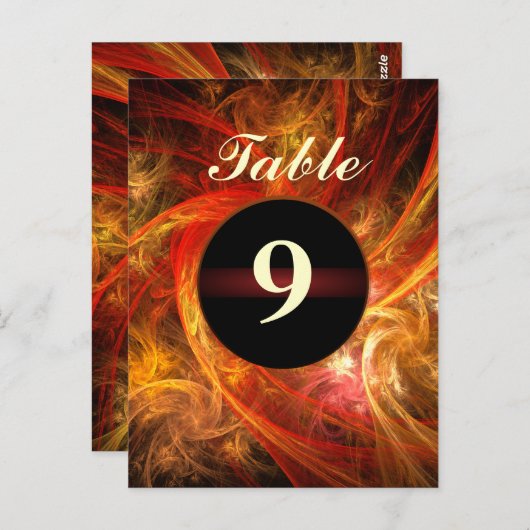 Firestorm Tischnummer Postkarte (Vorne/Hinten)