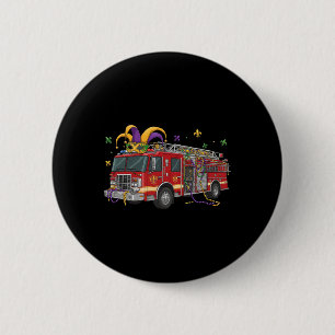 Firetruck Alligator Crocodile Mardi Gras Boys Mens Button