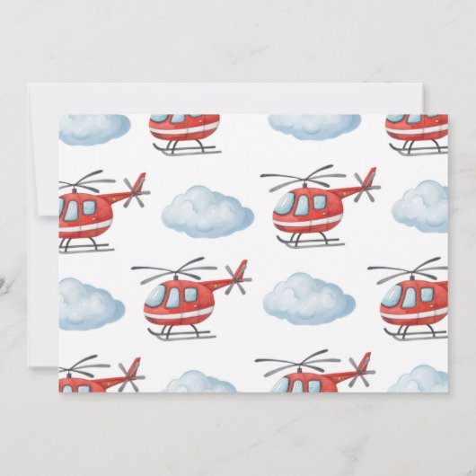 Firetruck Birthday Invite With Photo Einladung (Rückseite)