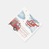 Firetruck Birthday Party Napkin Serviette (Ecke)
