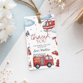 Firetruck Birthday Thank You Tag Geschenkanhänger