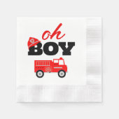 Firetruck Boy Baby ShowParty Serviette (Vorderseite)