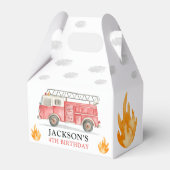 Firetruck Calling All Firefigthers Boy Birthday Geschenkschachtel (Rückseite)