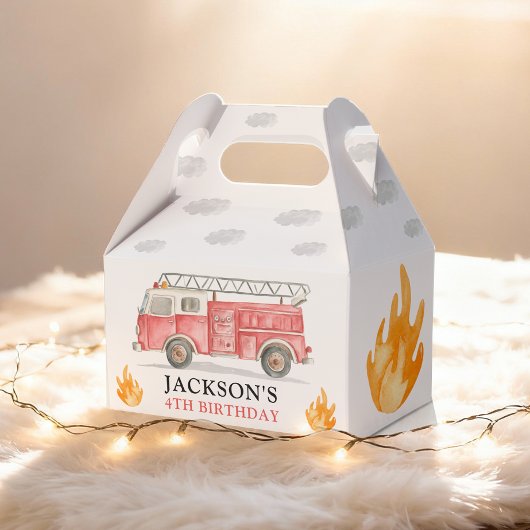 Firetruck Calling All Firefigthers Boy Birthday Geschenkschachtel