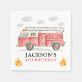 Firetruck Calling All Firefigthers Boy Birthday Serviette (Vorderseite)