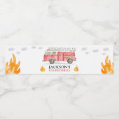 Firetruck Calling All Firefigthers Boy Birthday Wasserflaschenetikett (Einzelnes Label)