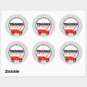 Firetruck Danke Gastgeschenk Stickers (Blatt)
