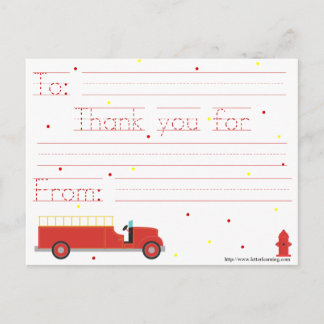 Firetruck danken Ihnen zu merken (mit Postkarte