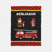 Firetruck-Feuerwehrmann Fleecedecke (Vorderseite)