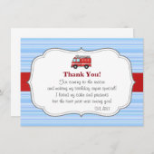 Firetruck-Geburtstag danken Ihnen zu kardieren Dankeskarte (Vorne/Hinten)