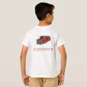 Firetruck mit Front und Rückseite T-Shirt (Schwarz voll)