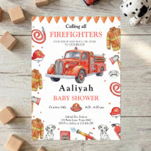 firetruck party firefighter vehicle baby shower