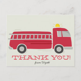 Firetruck Vielen Dank Postcard Postkarte
