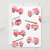 Firetrucks Boy 2. Geburtstag Einladung (Rückseite)