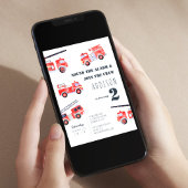 Firetrucks Boy 2. Geburtstag Einladung