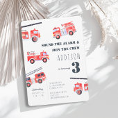 Firetrucks Boy 3. Geburtstag Einladung