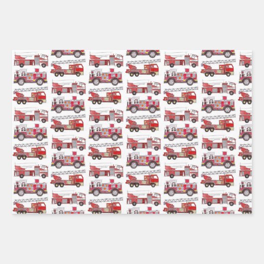 Firetrucks Geschenkpapier Set (Vorderseite 3)