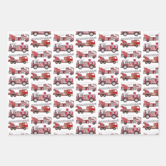Firetrucks Geschenkpapier Set (Vorderseite 2)
