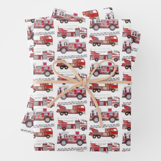 Firetrucks Geschenkpapier Set (Beispiel)