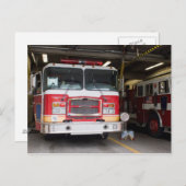 Firetrucks Parken am Bahnhof Postkarte (Vorne/Hinten)