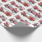 Firetrucks Wrapping Paper Geschenkpapier (Ecke)