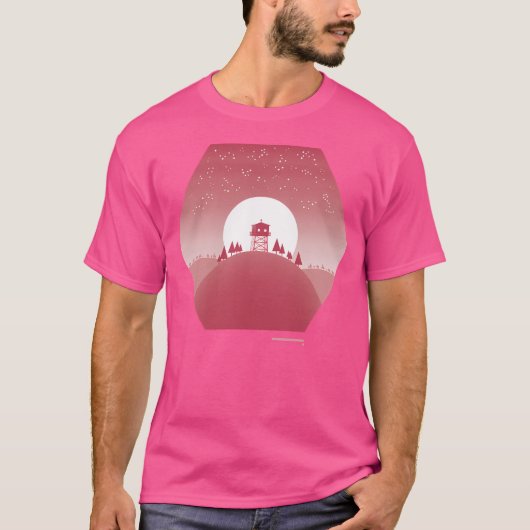 Firewatch Illustration Baseball Sleeve T-Shirt (Vorderseite)