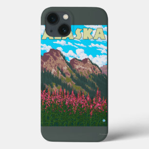 Fireweed mit GebirgsVintagem Reise-Plakat Case-Mate iPhone Hülle