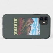 Fireweed u. Berge - Anchorage, Alaska Case-Mate iPhone Hülle (Rückseite (Horizontal))
