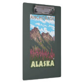 Fireweed u. Berge - Anchorage, Alaska Klemmbrett (Rechts)
