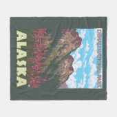 Fireweed u. Berge - Denali Nationalpark, Fleecedecke (Vorderseite (Horizontal))