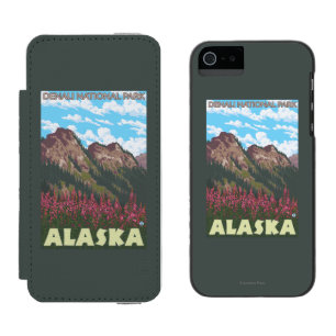Fireweed u. Berge - Denali Nationalpark, Incipio Watson™ iPhone 5 Geldbörsen Hülle