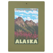 Fireweed u. Berge - Denali Nationalpark, Klemmbrett (Rückseite)