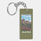Fireweed u. Berge - Denali Nationalpark, Schlüsselanhänger (Vorderseite links)
