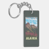 Fireweed u. Berge - Denali Nationalpark, Schlüsselanhänger (Vorderseite links)