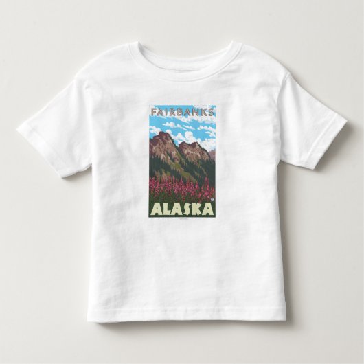 Fireweed u. Berge - Fairbanks, Alaska Kleinkind T-shirt (Vorderseite)