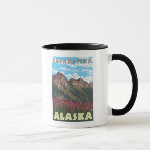 Fireweed u. Berge - Fairbanks, Alaska Tasse