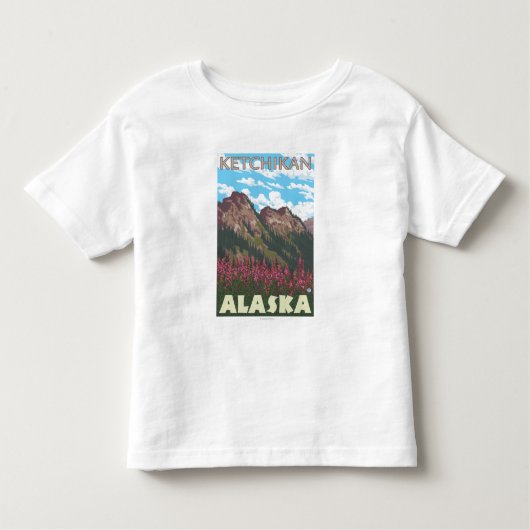Fireweed u. Berge - Ketchikan, Alaska Kleinkind T-shirt (Vorderseite)