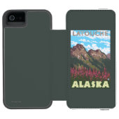 Fireweed u. Berge - Latouche, Alaska Incipio iPhone Geldbeutel-Hülle (Folio Geöffnet)