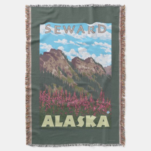 Fireweed u. Berge - Seward, Alaska Decke (Vorderseite Vertikal)